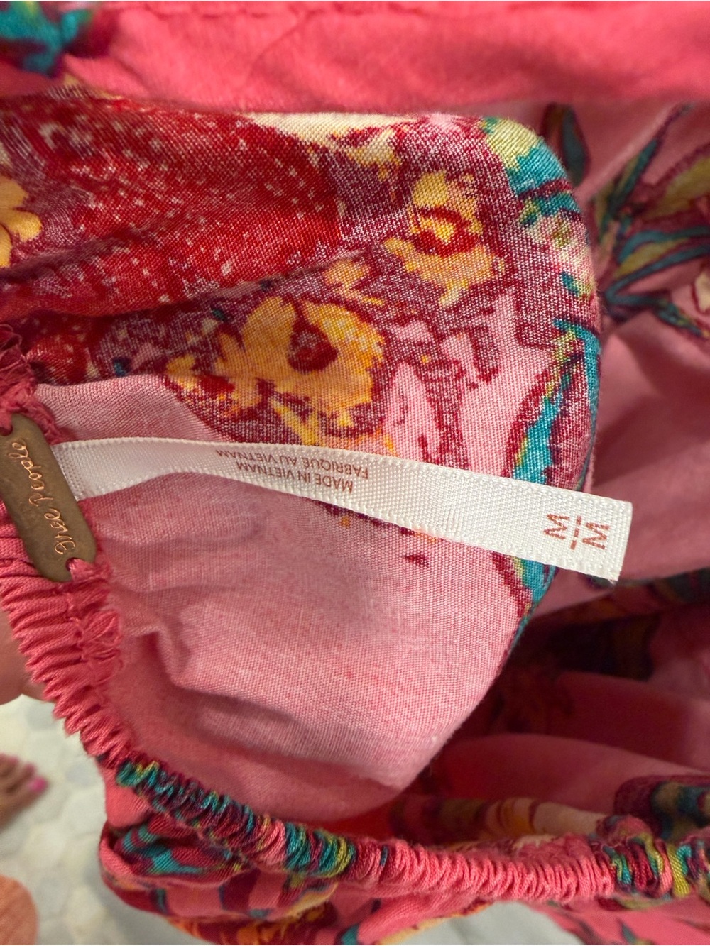 Free People Pink Floral Off-Shoulder Mini Dress - Picture 3 of 3